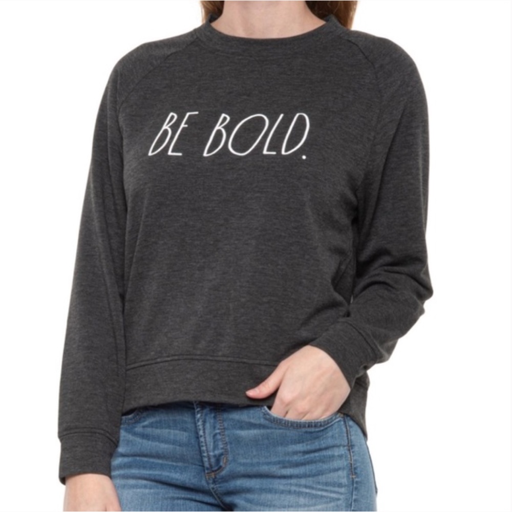 NWOT Rae Dunn Be Bold Sweatshirt Dark Grey XL NEW